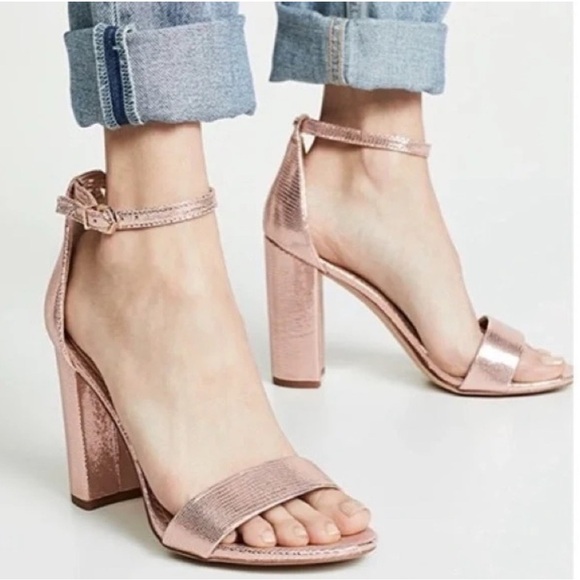 Sam Edelman Yaro Rust Pink Metallica Heels 8 - Picture 1 of 7